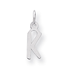 Sterling Silver Small Slanted Block Initial K Charm