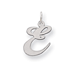 Sterling Silver Medium Fancy Script Initial E Charm