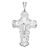 Sterling Silver Diamond-Cut Crucifix Pendant 2 3/8in