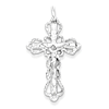 Sterling Silver 1 1/4in Fancy Open Crucifix