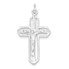 1 1/4in Crucifix Pendant with Cut-Out Design Sterling Silver