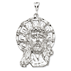 Sterling Silver 1 7/8in Jumbo Face of Jesus Pendant