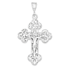 Sterling Silver 2 1/2in Jumbo Budded Crucifix