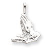 Sterling Silver 3/4in Praying Hands Charm
