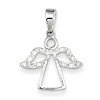 Sterling Silver 7/16in Angel with CZ Wings Pendant
