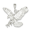 Sterling Silver 1 1/8in Diamond-cut Eagle Pendant