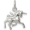 Sterling Silver 1/2in 3-D Unicorn Charm