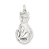 Sterling Silver Cat with Curled Tail Charm