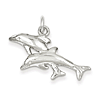 Sterling Silver 5/8in Dashing Dolphins Charm