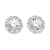 Sterling Silver 13mm CZ Post Earrings
