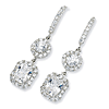 Sterling Silver Cushion Cut CZ French Wire Earrings