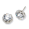Sterling Silver 8 ct Cubic Zirconia Post Earrings