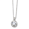 Sterling Silver 100-facet CZ 18in Necklace