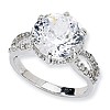 Sterling Silver 100-facet 13mm Cubic Zirconia Ring