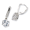 Sterling Silver Cubic Zirconia Leverback Earrings
