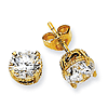 Gold-plated & Black-plated Sterling Silver 6.5mm CZ Stud Earrings