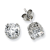 Sterling Silver Cheryl M 6.5mm CZ Stud Earrings