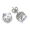 Sterling Silver Cheryl M 8mm CZ Stud Earrings