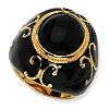 Gold-plated Sterling Silver Black Simulated Onyx Ring