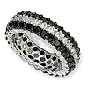 Sterling Silver Black and White CZ Eternity Ring