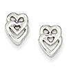 Sterling Silver Connected Hearts Mini Earrings