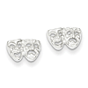 Sterling Silver Comedy Tragedy Masks Mini Earrings