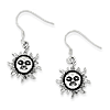 Sterling Silver Sun Dangle Earrings with Antique Finish