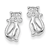 Sterling Silver Cat Mini Earrings