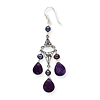 Sterling Silver Amethyst and Cultured Peacock Pearl Earrings
