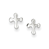 Sterling Silver 1/4in Cross Stud Earrings