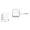 Sterling Silver Polished 8mm Square Earrings