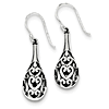 Sterling Silver Antiqued Scroll Dangle Earrings