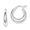 Sterling Silver 3/4in Hollow Tapered Hoop Earrings