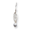 Sterling Silver Gray Cultured Pearl Filigree Dangle Earrings