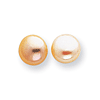 Sterling Silver 9mm Peach Cultured Pearl Button Earrings