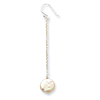 Sterling Silver Peach Biwa Coin Pearl Earrings