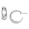 Sterling Silver Fancy C Hoop Earrings 15/16in