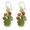 Sterling Silver Jade Unikite Perdiot Earrings