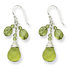 1 1/2in Green Crystal and Peridot Shepherd Hook Earrings
