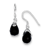 Sterling Silver Onyx Teardrop Earrings With French Wire