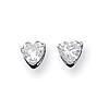 Sterling Silver 5mm Heart CZ Stud Earrings