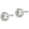 Sterling Silver 5mm CZ Round Bezel Stud Earrings