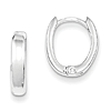 Sterling Silver Oval Hinged Hoop Earrings 9/16in