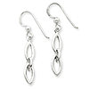 Sterling Silver Open Pointed Accents Dangle Earrings