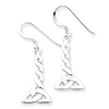Sterling Silver Polished Celtic Knot Dangle Earrings