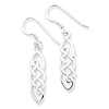 Sterling Silver 1 1/2in Pointed Knot Dangle Earrings