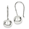 Sterling Silver 10mm Ball Earrings Shepherd Hooks