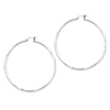 Sterling Silver 2 3/8in Satin Diamond-cut Hoop Earrings 2.50mm