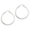 Sterling Silver 1.5in Satin Diamond-cut Hoop Earrings 2.50mm Thick