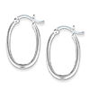 Sterling Silver Oval Hoop Earrings with Square Profile 1in